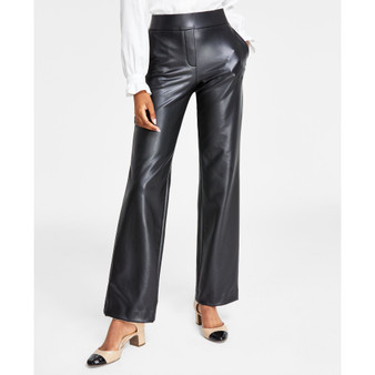 Women's Pull-On Faux-Leather Slash-Pocket Pants