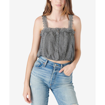 Ruffled Pleated Crop Top