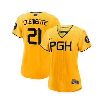 Women's Roberto Clemente Gold Pittsburgh Pirates 2023 City Connect Replica Player Jersey