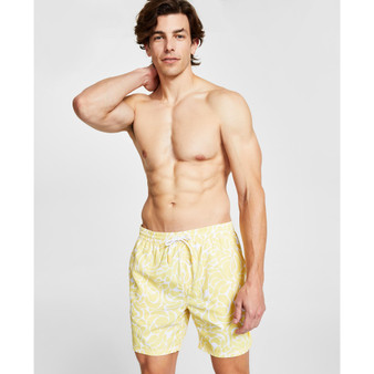 Men's Vibrant Printed Drawstring Swim Trunks