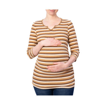 3/4 Sleeve Stripe Maternity Top