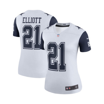 Women's Ezekiel Elliott White Dallas Cowboys Color Rush Legend Player Jersey