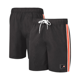 Men's Black and Orange Philadelphia Flyers Sand Beach Swim Shorts
