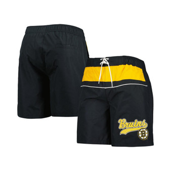 Men's Black Boston Bruins Freestyle Volley Swim Shorts