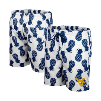 Men's White West Virginia Mountaineers Pineapples Swim Shorts