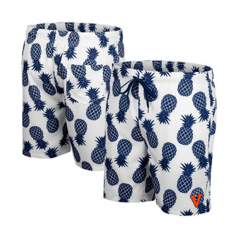 Men's White Virginia Cavaliers Pineapples Swim Shorts
