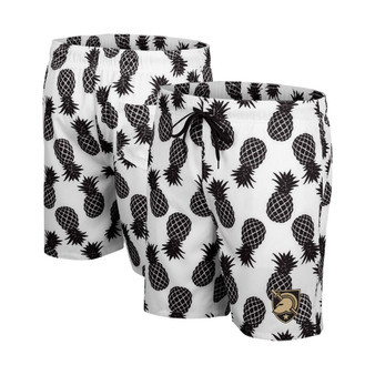 Men's White, Black Army Black Knights Pineapple Swim Shorts
