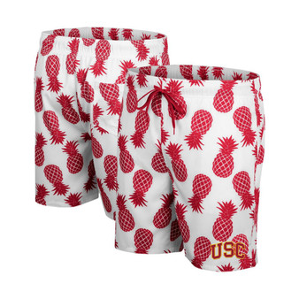 Men's White, Cardinal USC Trojans Pineapple Swim Shorts