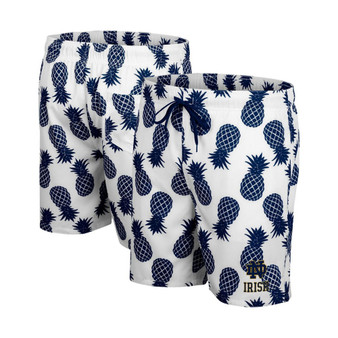 Men's White and Navy Notre Dame Fighting Irish Pineapple Swim Shorts