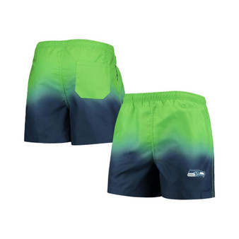 Men's Navy, Seattle Seahawks Dip-Dye Swim Shorts