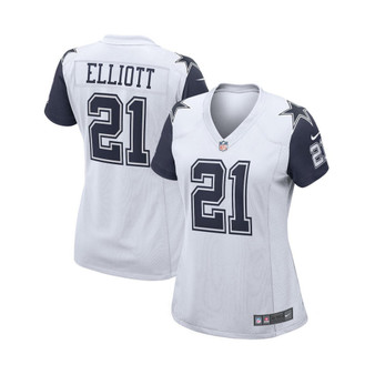 Women's Ezekiel Elliott White Dallas Cowboys Alternate Game Jersey