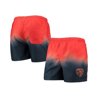 Men's Orange, Navy Chicago Bears Dip-Dye Swim Shorts