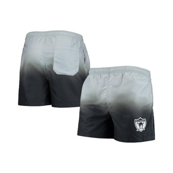Men's Black Las Vegas Raiders Retro Dip-Dye Swim Shorts