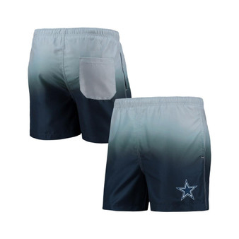 Men's Gray and Navy Dallas Cowboys Dip-Dye Swim Shorts