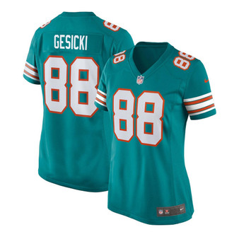 Women's Mike Gesicki Aqua Miami Dolphins Alternate Game Jersey