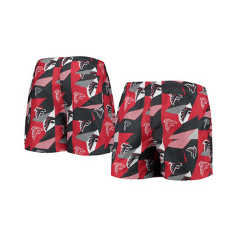 Men's Red, Black Atlanta Falcons Geo Print Swim Trunks
