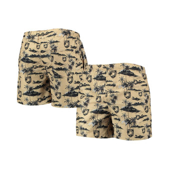 Men's Gold Army Black Knights Island Palm Swim Trunks