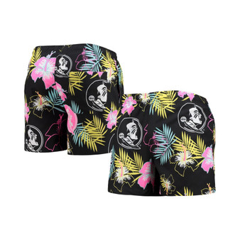 Men's Black Florida State Seminoles Neon Floral Swim Trunks