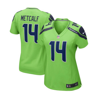 Women's DK Metcalf Neon Green Seattle Seahawks Game Jersey