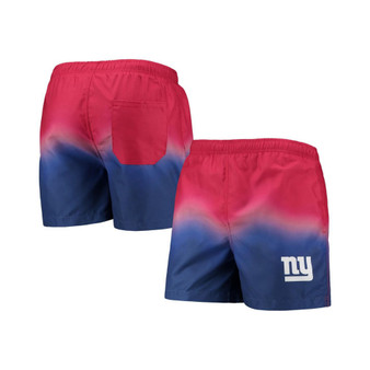 Men's Red, Royal New York Giants Dip-Dye Swim Shorts