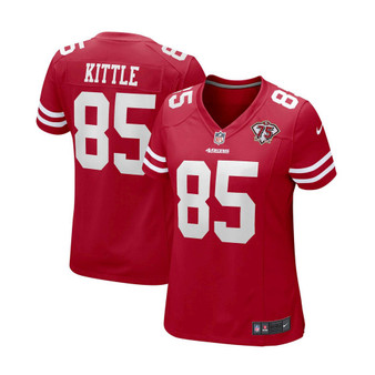 Women's George Kittle Scarlet San Francisco 49ers 75th Anniversary Game Player Jersey
