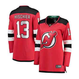 Women's Nico Hischier Red New Jersey Devils Home Premier Breakaway Player Jersey