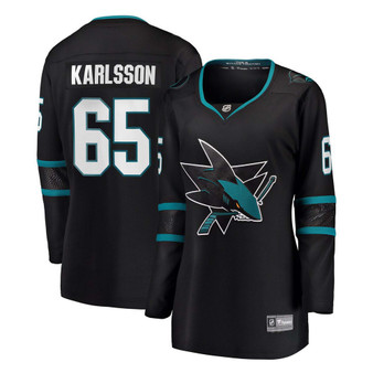 Women's Plus Size Erik Karlsson San Jose Sharks Black Alternate Premier Breakaway Player Jersey
