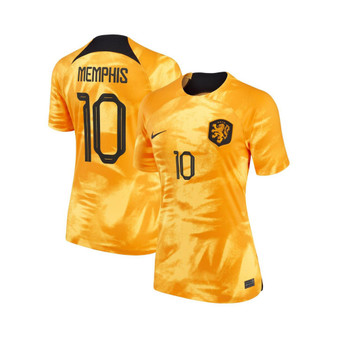 Women's Memphis Depay Orange Netherlands National Team 2022/23 Home Breathe Stadium Replica Player Jersey