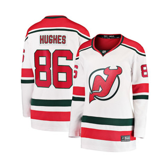 Women's Branded Jack Hughes White New Jersey Devils 2022/23 Heritage Premier Breakaway Jersey