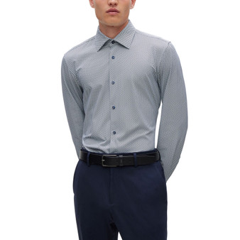 Men's Slim-Fit Geometric-Print Shirt