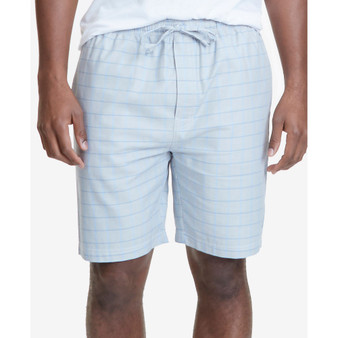 Men's Windowpane Plaid Cotton Pajama Shorts