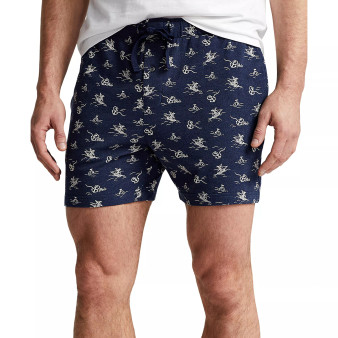 Men's Cotton-Blend Nautical-Inspired Printed Sleep Shorts