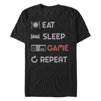Nintendo Men's NES Eat Sleep Game Repeat Short Sleeve T-Shirt