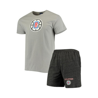 Men's Gray, Heathered Charcoal LA Clippers Pitch T-shirt and Shorts Set