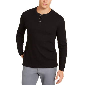Men's Thermal Henley Shirt, Created for Macy's