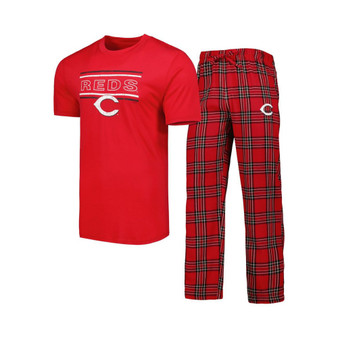Men's Red and Black Cincinnati Reds Badge T-shirt and Pants Sleep Set