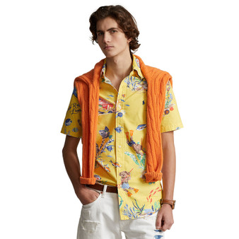 Men's Classic-Fit Patterned Oxford Shirt