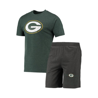 Men's Green Bay Packers Meter T-shirt and Shorts Sleep Set - Charcoal, Green