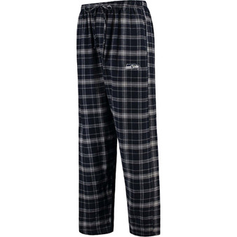 Men's College Navy Seattle Seahawks Ultimate Plaid Flannel Pajama Pants