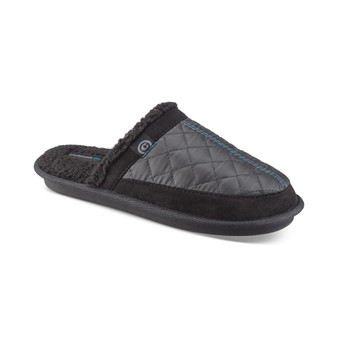 Men's Happy Camper Quilted Fleece-Lined Mule Slippers