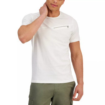 Men's Classic-Fit Zipper T-Shirt, Created for Macy's