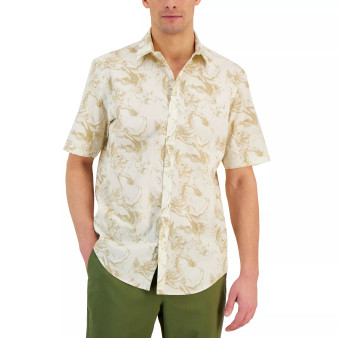 Men's Short-Sleeve Marble Texture-Print Shirt, Created for Macy's