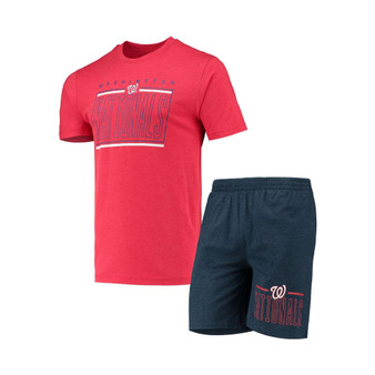 Men's Navy, Red Washington Nationals Meter T-shirt and Shorts Sleep Set