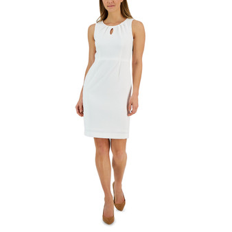 Women's Pique Keyhole-Neck Sheath Dress