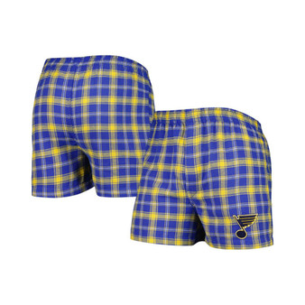 Men's Blue, Gold St. Louis Blues Ledger Flannel Boxers