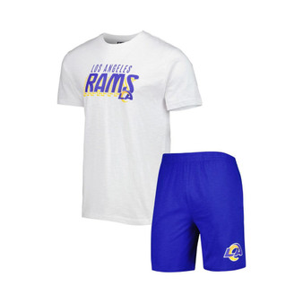 Men's Royal, White Los Angeles Rams Downfield T-shirt and Shorts Sleep Set