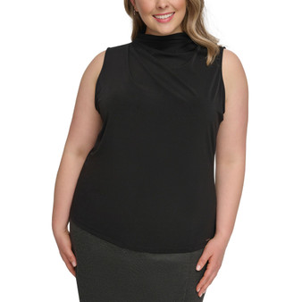 Plus Size Sleeveless Mock Neck Top