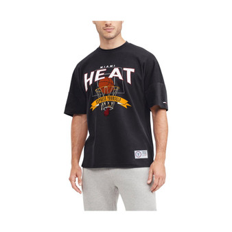 Men's Black Miami Heat Tim Backboard T-shirt