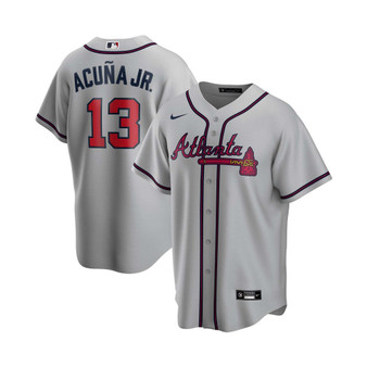 Men's Ronald Acuna Jr. Gray Atlanta Braves Road Replica Player Name Jersey