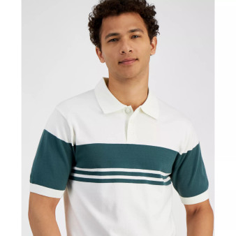 Men's Regular-Fit Colorblocked Stripe Polo Shirt, Created for Macy's